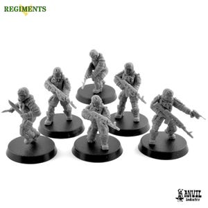 Female Zone Mercenaries || 6 Modular Miniatures || 3D Printed || 28mm Heroic Scale || Tabletop Wargaming || Modern,Post-Apocalypse,Zona Alfa