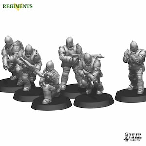 Spearpoint Stormtroopers - Male  || 6 Miniatures || 3D Printed || 28mm Heroic Scale || Tabletop Wargaming || Historical, Dieselpunk, Trench
