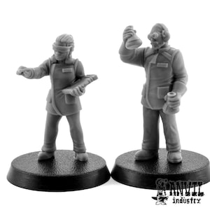 Scientists  || 2 Miniatures || 3D Printed || 28mm Heroic Scale || Tabletop Wargaming || Horror, Zombie, Sci-fi, Cyberpunk