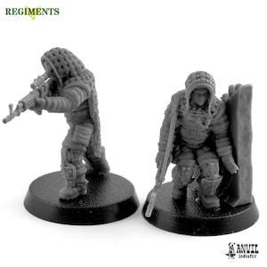 Female Zone Stalkers || 2 Modular Miniatures || 3D Printed || 28mm Heroic Scale || Tabletop Wargaming || Modern, Post-Apocalypse, Zona Alfa