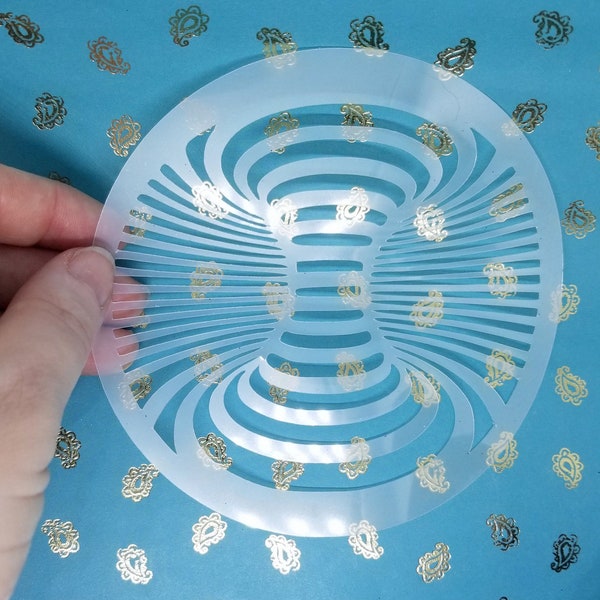 Bibi's Wormhole Optical illusion Stencil warp interdimensional Reusable Mylar print face paint wall body art sugar craft trippy