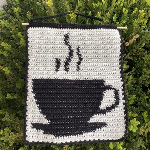 coffee cup tapestry crochet