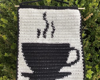 coffee cup tapestry crochet