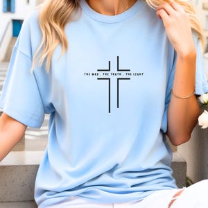 Camiseta cristiana, camiseta con versículo bíblico, artículos religiosos, domingo de Jesús