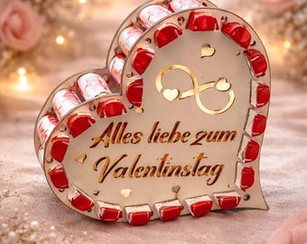 Archivo láser Duplo de barra de chocolate con forma de corazón para San Valentín, regalo de amor y boda - Paquete de 14 archivos SVG y DXF para madera de 3 mm y 4 mm (incluye licencia comercial)