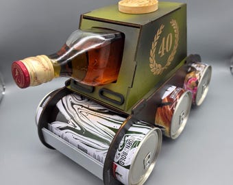 ¡Tanque de cerveza XXL! | Regalo para hombre con encendedor y abridor de botellas con grabado personalizado - ¡Para papá, abuelo y amigos en cumpleaños o el Día del Padre!