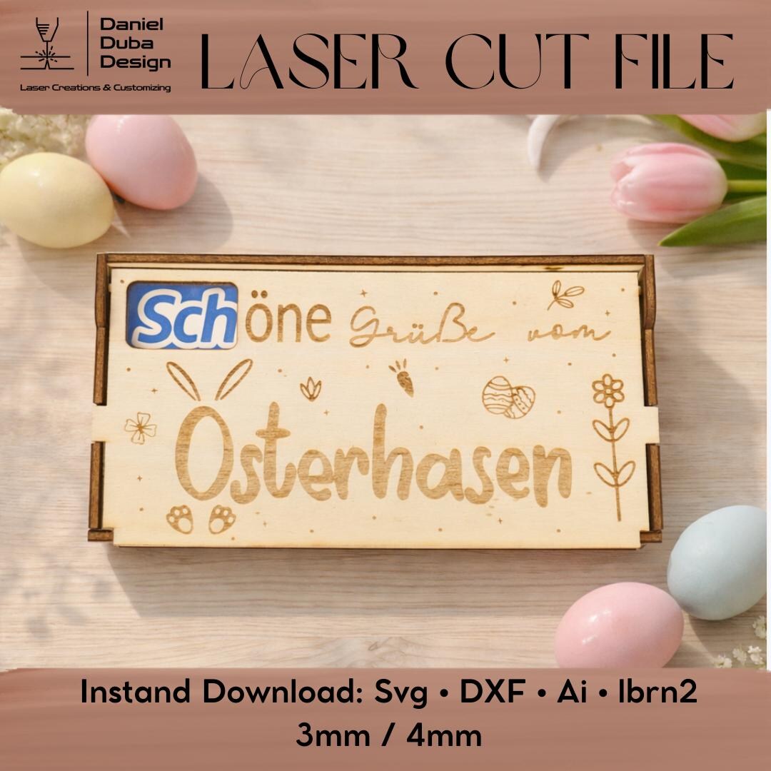 Easter Laser Cut File SVG DXF | Easter Bunny Chocolate Box | Gift Box ...