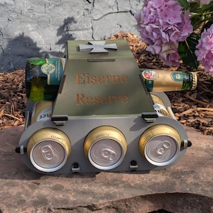 Beer Tank | Funny Beer Gift for Men | Bottle Holder & Beer Carrier | Gift for Birthdays, Father&#39;s Day, or Barbecues | Personalized