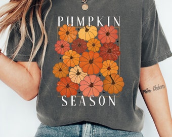Comfort Colors® Retro Pumpkin Season Sweatshirt, Cute Fall Sweatshirt, Thanksgiving Gift, Halloween Sweatshirts For Women, Autumn Sweatshirt