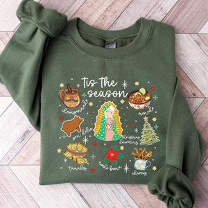Tis the Season Conchas Sweatshirt, Mexican Food Christmas Sweater, Pan Dulce Mexico Party Shirt, Christmas Latina Gift, Feliz Navidad Shirt