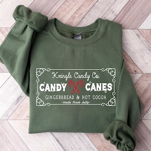 Retro Christmas Sweatshirt, Kringle Candy Co. Shirt, Christmas Candy Sweatshirt, Candy Cane Shirt, Christmas Crewneck Sweatshirt, Xmas Tee