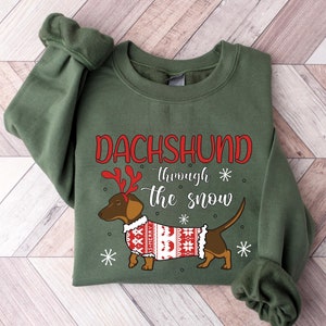 Dachshund Christmas Sweatshirt, Dachshund Christmas Shirt, Dog Lover Gift, Dachshund New Year Shirt, Christmas Crewneck, Dachshund Mom Shirt