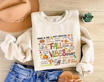 Retro Fall Vibes Sweatshirt, Cozy Fall Sweatshirt, Lovely Fall Tshirt, Cute Fall Vibes Crewneck Sweater, Women Fall Gift, Girly Cozy Sweater