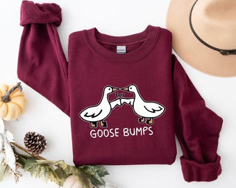 Goose Bumps Sweatshirts, Goose Bumps Crewneck, Funny Sweatshirts, Matching Unisex Geese T-shirt, Animal Crewneck, Silly Geese T-Shirt