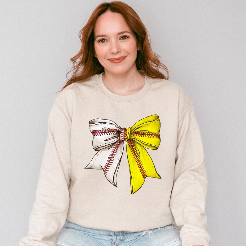 Softball Shirt, Coquette Softball Sweatshirt, Softball Bow Shirt, Softball Mom Shirt, Game Day Shirt, Baseball Mom Shirt, Game Day Shirt image 3