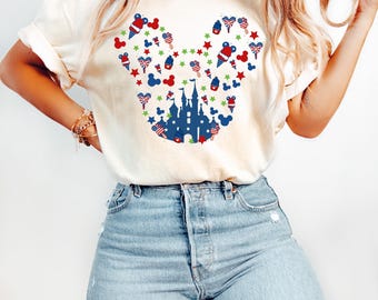Disney Castle Shirt, Disney 4th of July Shirt, Disney Castle USA Flag Shirt, 4th of July Shirts, Disney Matching 4th of July, Disney Shirt