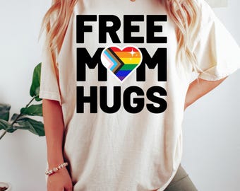 Free Mom Hugs Shirt, Pride Mom Shirt, Pride Shirt, LGBTQ Shirt, Pride Heart Shirt, Gay Shirt, Lesbian Shirt, Proud Mom Shirt
