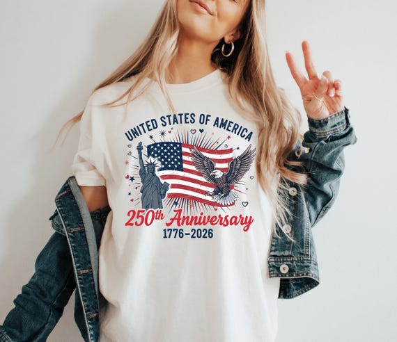 United States of America 250th Anniversary 1776 - 2026 Shirt, US 250 Years Sweatshirt, Patriotic Tee with USA Flag, Memorial Day Shirt