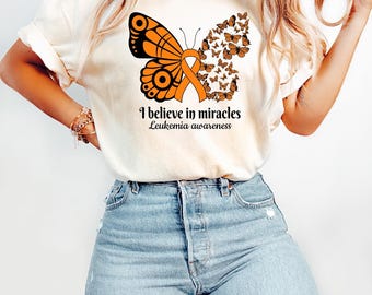 Camiseta de leucemia, concientización sobre la leucemia, camiseta de apoyo contra la leucemia, camiseta de lazo naranja, apoyo contra la leucemia