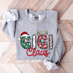 Glitter Gigi Sweatshirt, Christmas Gigi Sweatshirt, Gigi Sweater, Gigi And Grandkids Sweatshirt, Gifts For Mimi Mom Nana Gigi Gifts image 3