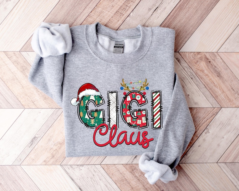 Glitter Gigi Sweatshirt, Christmas Gigi Sweatshirt, Gigi Sweater, Gigi And Grandkids Sweatshirt, Gifts For Mimi Mom Nana Gigi Gifts image 3