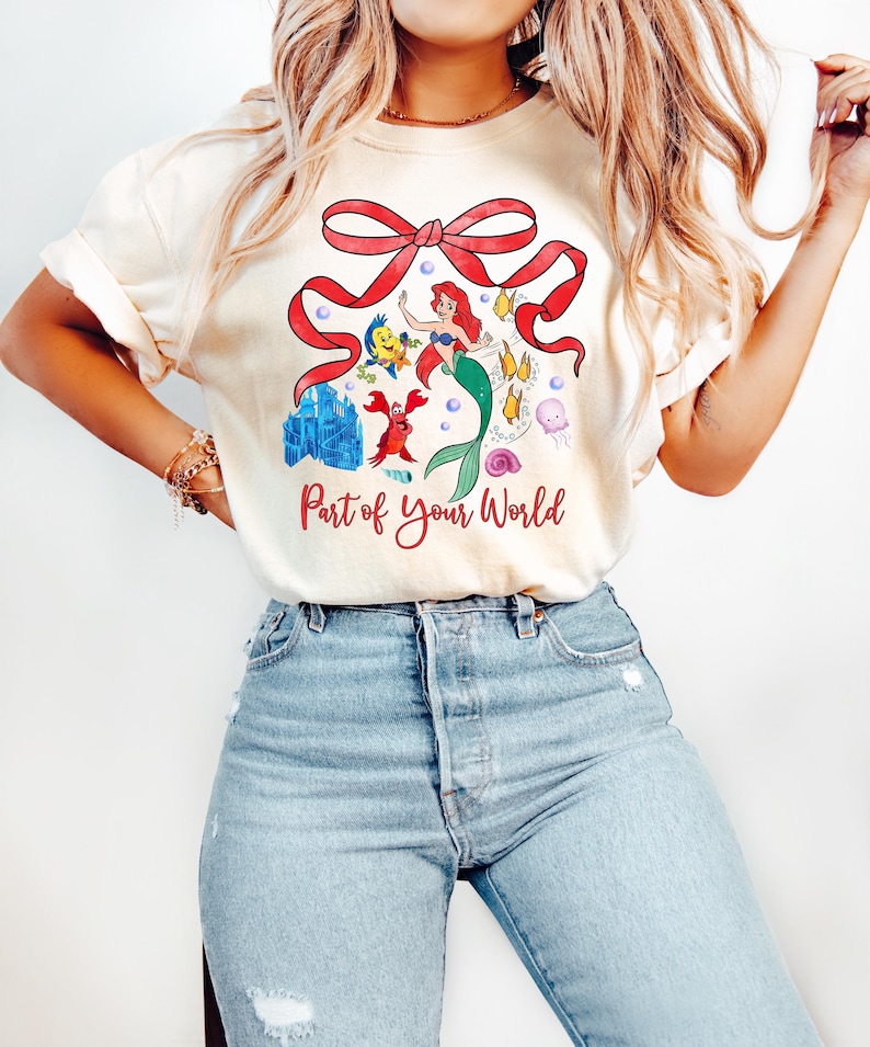 Disney Princess Ariel Shirt, Little Mermaid Shirt, Disney Girls Trip, Disney Minnie Ears Ariel Tee, Disney Princess Shirt, Ariel Mermaid image 2