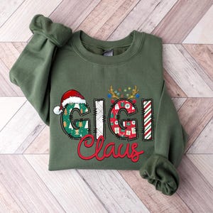 Glitter Gigi Sweatshirt, Christmas Gigi Sweatshirt, Gigi Sweater, Gigi And Grandkids Sweatshirt, Gifts For Mimi Mom Nana Gigi Gifts image 4