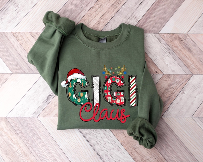 Glitter Gigi Sweatshirt, Christmas Gigi Sweatshirt, Gigi Sweater, Gigi And Grandkids Sweatshirt, Gifts For Mimi Mom Nana Gigi Gifts image 4