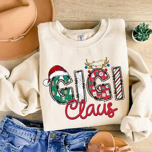 Glitter Gigi Sweatshirt, Christmas Gigi Sweatshirt, Gigi Sweater, Gigi And Grandkids Sweatshirt, Gifts For Mimi Mom Nana Gigi Gifts image 2