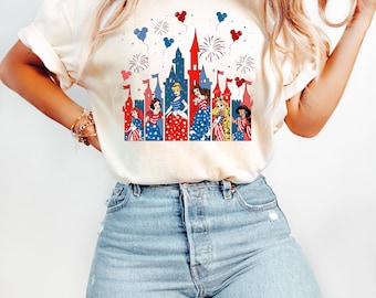 Castle 4th Of July Princess Shirt, Disney 4th Of July Shirt, Independence Day, Disney Castle, 4th Of July Shirt, Disney Princess Castle Tee