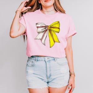 Softball Shirt, Coquette Softball Sweatshirt, Softball Bow Shirt, Softball Mom Shirt, Game Day Shirt, Baseball Mom Shirt, Game Day Shirt image 4