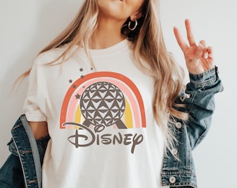 Epcot Retro Disney Shirt, Disney Rainbow Shirt, Disney Theme Park Tee, Vintage Disney T-Shirt, Disney World Shirt, Cute Disney Tee