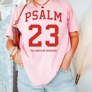 Bible Verse Football Sweatshirt, Psalm 23 The Lord Is My Shepherd, Christian Football Shirt, Game Day Football Season Tee, Football Mom Gift image 4