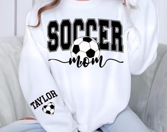 Personalized Soccer Mom Kids Name Shirt, Custom Soccer Team Shirt, Gift for Soccer Mom, Soccer Season Shirt, Soccer mom hoodie