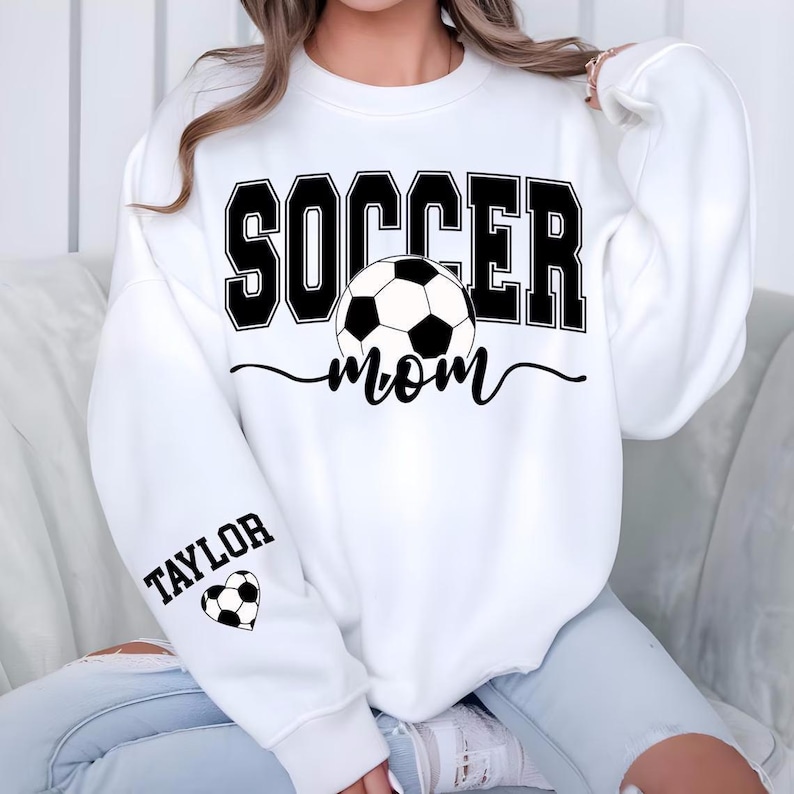 Personalized Soccer Mom Kids Name Shirt, Custom Soccer Team Shirt, Gift for Soccer Mom, Soccer Season Shirt, Soccer mom hoodie