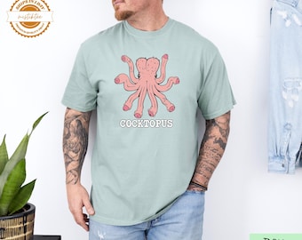Comfort Colors Funny Octopus Shirt, Adult Humor Tee, Cocktopus Novelty Gift