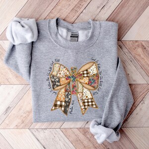 Patchwork Coquette Bow Psalm 46:5 Bible Verse Shirt, Womens Christian Shirt, Girly Christian Tee, Religious Gifts Sweatshirt,Bible Verse Tee image 4