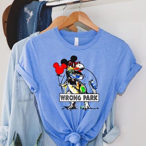Wrong Park Shirt, Disney Dinosaur Sweatshirt, Disney Cartoon T-Shirt, Tyrannosaurus Disney T-Shirt, Disney Vacation Gift, Theme Parks Tee