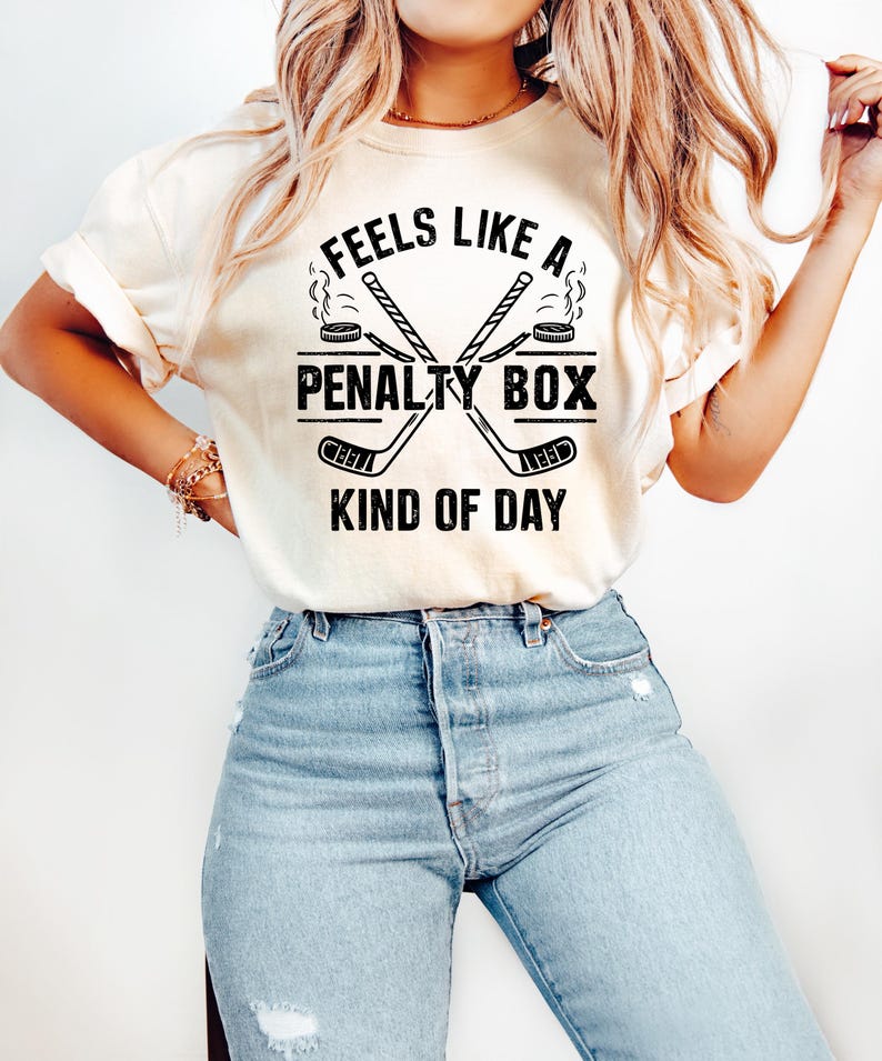 Feels Like A Penalty Box Kind Of Day T-Shirt, Hockey Fan Apparel, Funny Hockey Shirt, Game Day Sweatshirt, Ice Hockey Player Gift image 3
