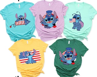 Disney Stitch Memorial Day Shirt, Disneyland Independence Day Shirt, 4th Of July Patriotic Disney Shirt, Fourth of July Shirt,American Shirt