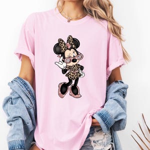 Leopard Print Minnie Mouse Shirt, Cute Disney Mom Shirt, Leopard Minnie Ear Shirt, Leopard Women Shirt, Disney Family Vacation Shirts