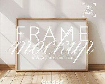 DIN A Photoshop Frame Mockup | A1 A2 A3 A4 Horizontal Frame PSD Template for Art and Prints