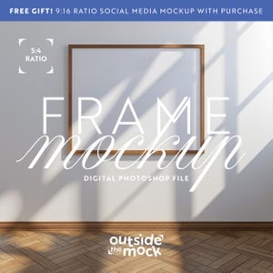 Horizontal Frame Mockup, 8x10 frame mockup, Wooden Frame Mockup, Digital Mockup, Mockup for Art, Realistic Frame Mockup, Landscape frame