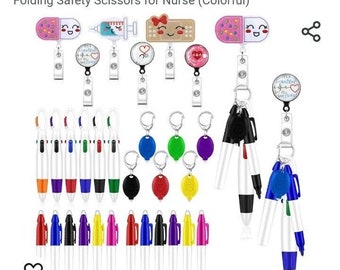 48 Pcs Nurse Tools Pen Badge Accessories Retractable Nurse Felt Badge Reel Mini