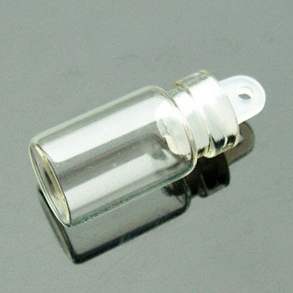 Mini Clear Glass Bottle Vial Charm