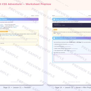 CSS for Beginners Worksheet | Coding Printable | Learn HTML/CSS Basics | Beginner Web Design Activity | Instant Digital Download image 8