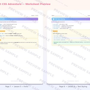 CSS for Beginners Worksheet | Coding Printable | Learn HTML/CSS Basics | Beginner Web Design Activity | Instant Digital Download image 5