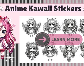 Anime Angel & Fantasy Girl Stickers | 20 Cute Chibi Art Collection
