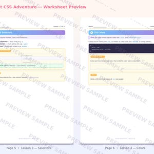 CSS for Beginners Worksheet | Coding Printable | Learn HTML/CSS Basics | Beginner Web Design Activity | Instant Digital Download image 4