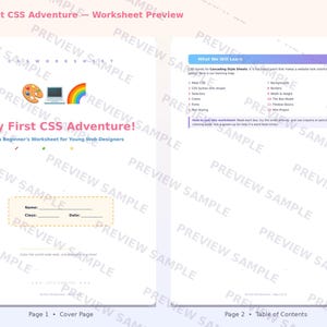 CSS for Beginners Worksheet | Coding Printable | Learn HTML/CSS Basics | Beginner Web Design Activity | Instant Digital Download image 2
